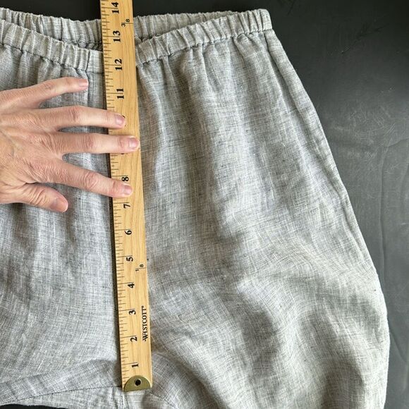 LA Blend Wide Leg Linen Pull On Lagenlook Boho Pants Beaded Sequin Hems Size M - Picture 13 of 14